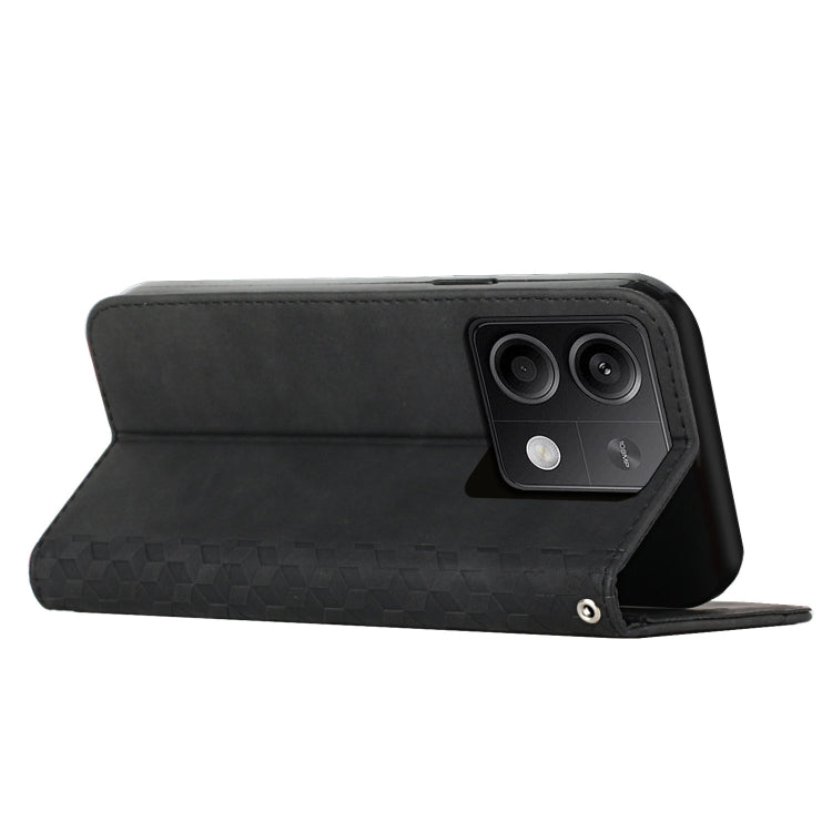 For Xiaomi Redmi Note 13 Diamond Splicing Skin Feel Magnetic Leather Phone Case(Black) - Note 13 Cases by buy2fix | Online Shopping UK | buy2fix