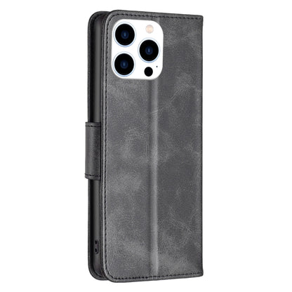 For iPhone 16 Pro Max Lambskin Texture Pure Color Flip Leather Phone Case(Black) - iPhone 16 Pro Max Cases by buy2fix | Online Shopping UK | buy2fix