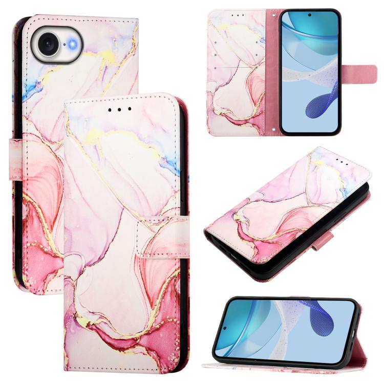 For iPhone SE 2024 PT003 Marble Pattern Flip Leather Phone Case(Rose Gold LS005) - More iPhone Cases by buy2fix | Online Shopping UK | buy2fix