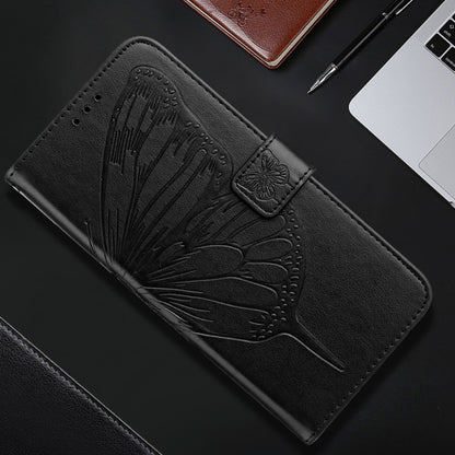 For iPhone SE 2024 Embossed Butterfly Leather Phone Case(Black) - More iPhone Cases by buy2fix | Online Shopping UK | buy2fix