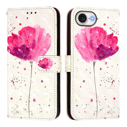 For iPhone SE 2024 3D Painting Horizontal Flip Leather Phone Case(Flower) - More iPhone Cases by buy2fix | Online Shopping UK | buy2fix