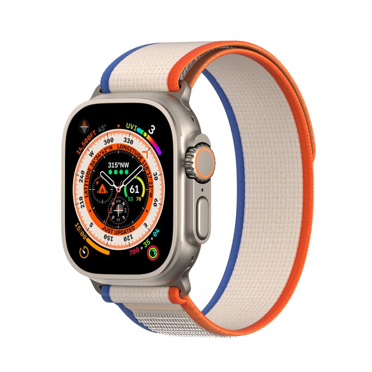 For Apple Watch 9 45mm DUX DUCIS YJ Series Nylon Watch Band(Orange Beige) - Watch Bands by DUX DUCIS | Online Shopping UK | buy2fix