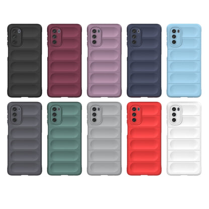 For Motorola Moto G62 5G Magic Shield TPU + Flannel Phone Case(Grey) - Motorola Cases by buy2fix | Online Shopping UK | buy2fix