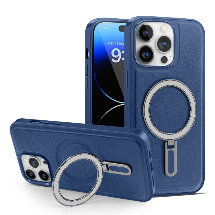 For iPhone 14 Pro Max MagSafe Magnetic Holder Phone Case(Royal Blue) - iPhone 14 Pro Max Cases by buy2fix | Online Shopping UK | buy2fix