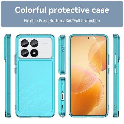 For Xiaomi Redmi K70 Candy Series TPU Phone Case(Transparent Blue) - K70 Cases by buy2fix | Online Shopping UK | buy2fix