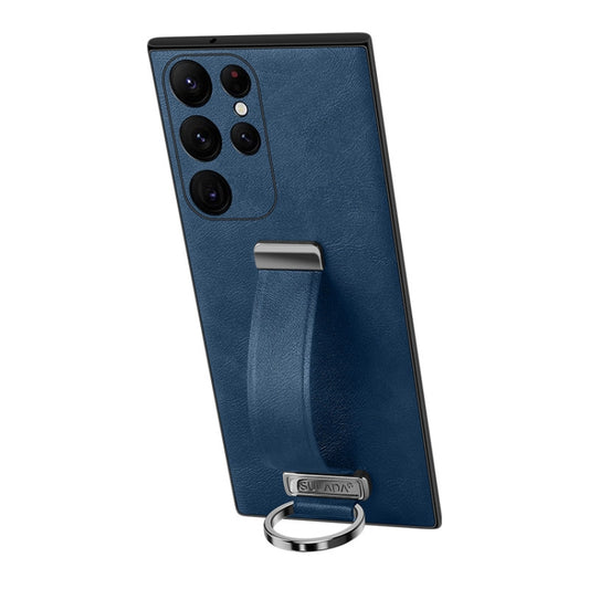 For Samsung Galaxy S24 Ultra 5G SULADA PC Hybrid Leather Texture Skin Feel Shockproof Phone Case(Blue) - Galaxy S24 Ultra 5G Cases by SULADA | Online Shopping UK | buy2fix