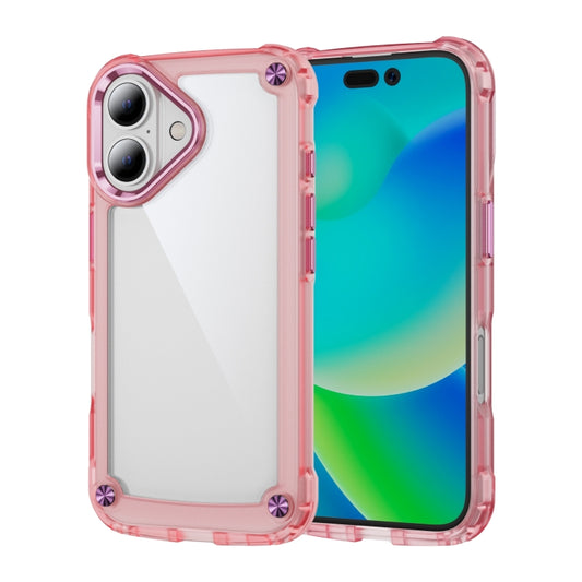 For iPhone 16 Skin Feel TPU + PC Phone Case(Transparent Pink) - iPhone 16 Cases by buy2fix | Online Shopping UK | buy2fix