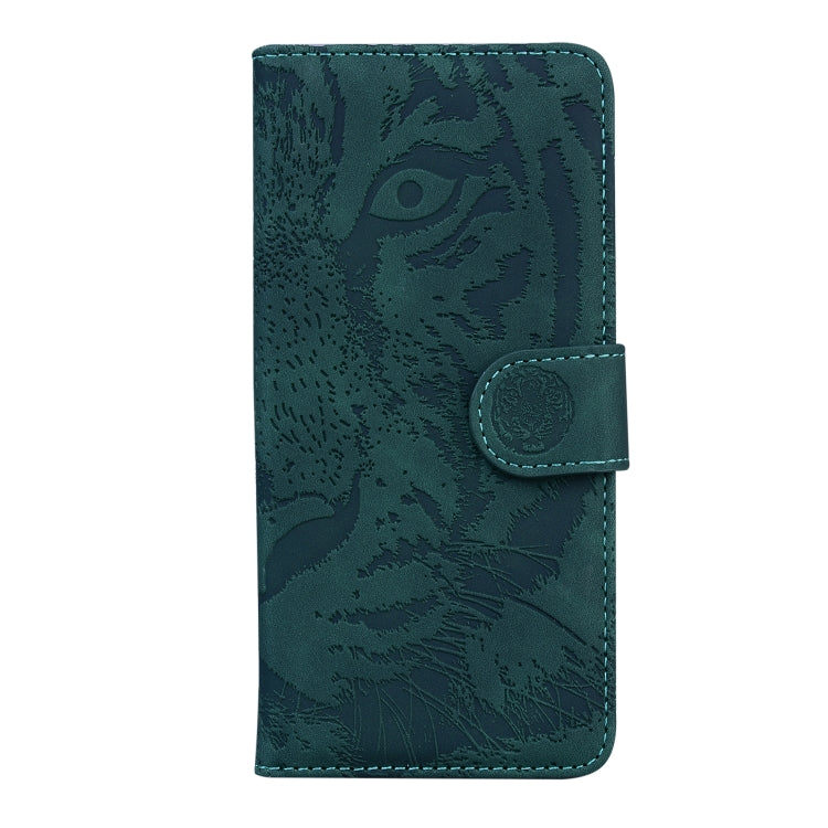 For iPhone SE 2024 Tiger Embossing Pattern Leather Phone Case(Green) - More iPhone Cases by buy2fix | Online Shopping UK | buy2fix