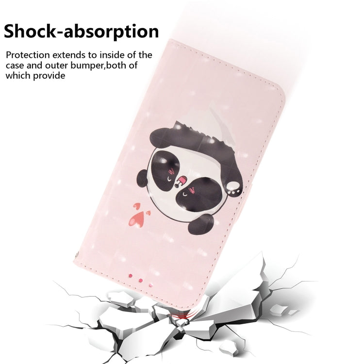 For iPhone 16 Pro 3D Colored Horizontal Flip Leather Phone Case(Heart Panda) - iPhone 16 Pro Cases by buy2fix | Online Shopping UK | buy2fix