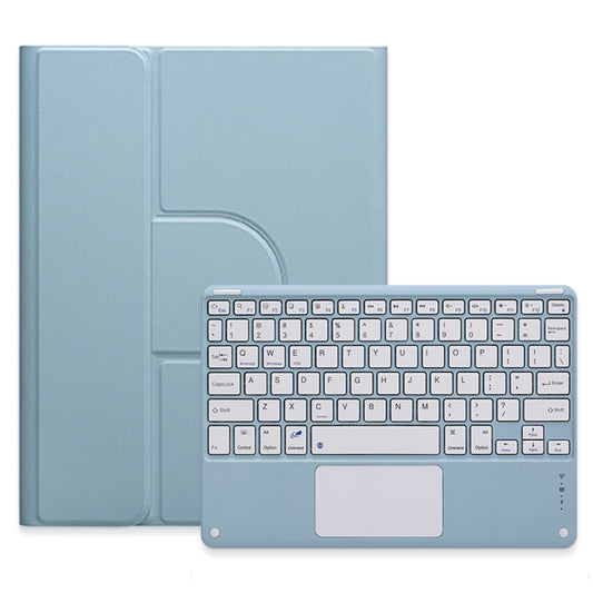 For iPad 10.2 2021 / Air 2019 Square Button 360 Degree Rotatable Bluetooth Keyboard Leather Case with Touchpad(Mist Blue) - Universal by buy2fix | Online Shopping UK | buy2fix