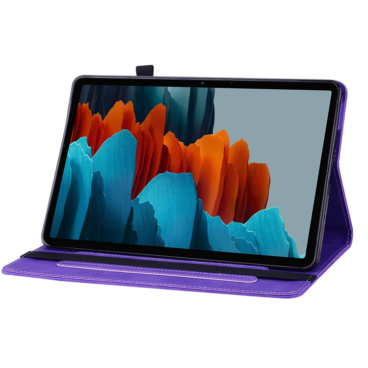 For Samsung Galaxy Tab S9+ Skin Feel Solid Color Zipper Leather Tablet Case(Purple) - Galaxy Tab S9+ Cases by buy2fix | Online Shopping UK | buy2fix