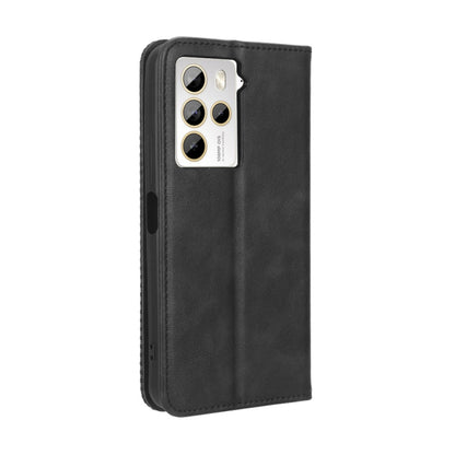 For HTC U23 / U23 Pro Magnetic Buckle Retro Texture Leather Phone Case(Black) - HTC by buy2fix | Online Shopping UK | buy2fix