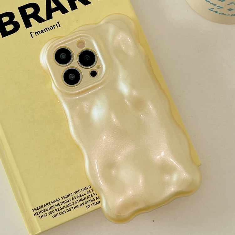 For iPhone 16 Plus Wave Bubbles TPU Phone Case(Pearlescent Yellow) - iPhone 16 Plus Cases by buy2fix | Online Shopping UK | buy2fix