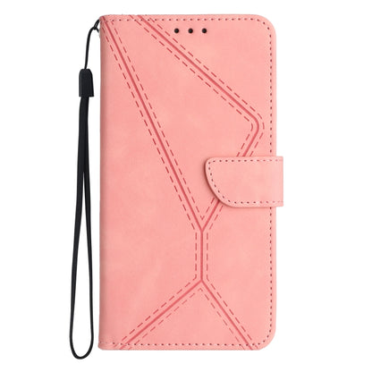 For Samsung Galaxy M55 Stitching Embossed Leather Phone Case(Pink) - Galaxy Phone Cases by buy2fix | Online Shopping UK | buy2fix