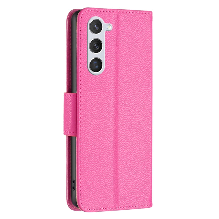 For Samsung Galaxy S24 5G Litchi Texture Pure Color Flip Leather Phone Case(Rose Red) - Galaxy S24 5G Cases by buy2fix | Online Shopping UK | buy2fix