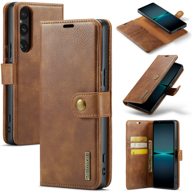 For Sony Xperia 1 VI DG.MING Crazy Horse Texture Detachable Magnetic Leather Phone Case(Brown) - Sony Cases by DG.MING | Online Shopping UK | buy2fix