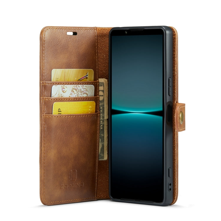 For Sony Xperia 1 VI DG.MING Crazy Horse Texture Detachable Magnetic Leather Phone Case(Brown) - Sony Cases by DG.MING | Online Shopping UK | buy2fix