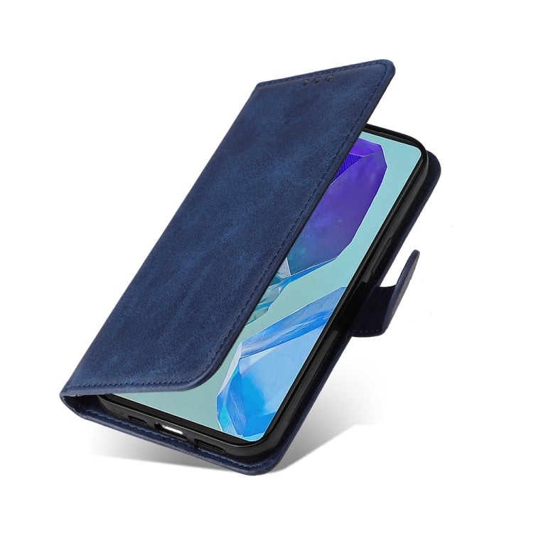 For Samsung Galaxy M55 5G Classic Calf Texture Flip Leather Phone Case(Blue) - Galaxy Phone Cases by buy2fix | Online Shopping UK | buy2fix