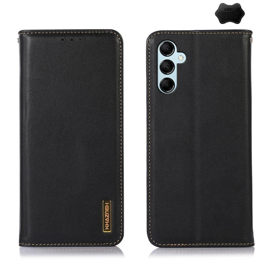 For Samsung Galaxy S24+ KHAZNEH Nappa Top Layer Cowhide Leather Phone Case(Black) - Galaxy Phone Cases by buy2fix | Online Shopping UK | buy2fix