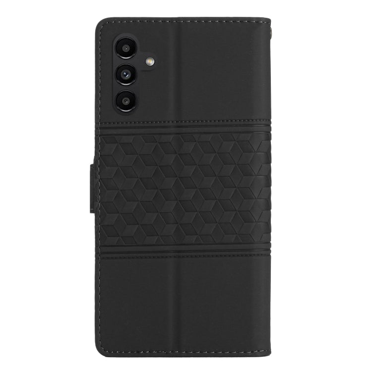 For Samsung Galaxy S23 FE 5G Diamond Embossed Skin Feel Leather Phone Case(Black) - Galaxy S23 FE 5G Cases by buy2fix | Online Shopping UK | buy2fix