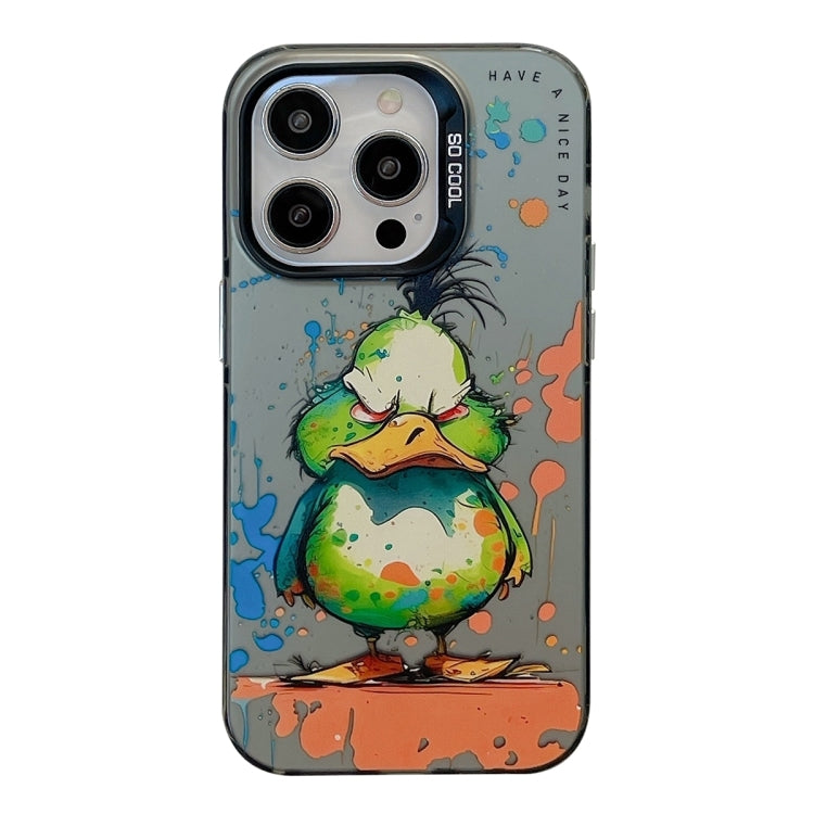 For iPhone 16 Pro Max Animal Pattern Oil Painting Series PC + TPU Phone Case(Wrath Duck) - iPhone 16 Pro Max Cases by buy2fix | Online Shopping UK | buy2fix