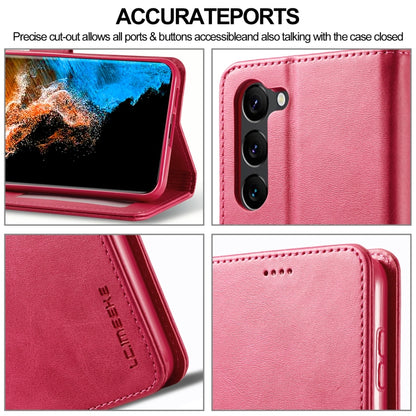 For Samsung Galaxy S24 5G LC.IMEEKE Calf Texture Leather Phone Case(Red) - Galaxy S24 5G Cases by LC.IMEEKE | Online Shopping UK | buy2fix