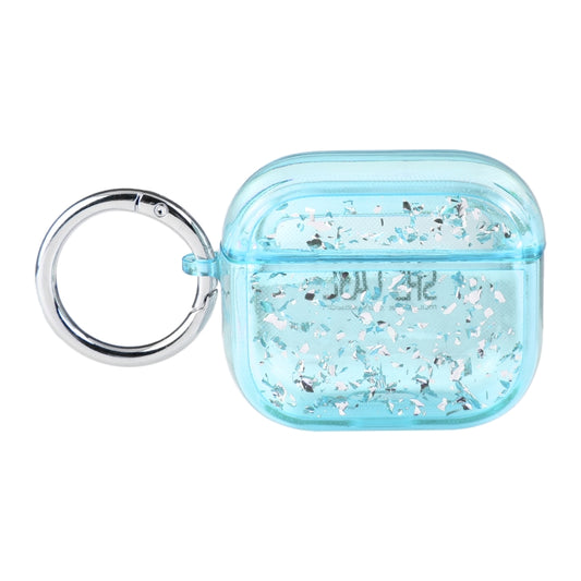 For AirPods Pro 2 Silver Foil Epoxy Bluetooth Earphone Protective Case(Sky Blue) - For AirPods Pro 2 by buy2fix | Online Shopping UK | buy2fix