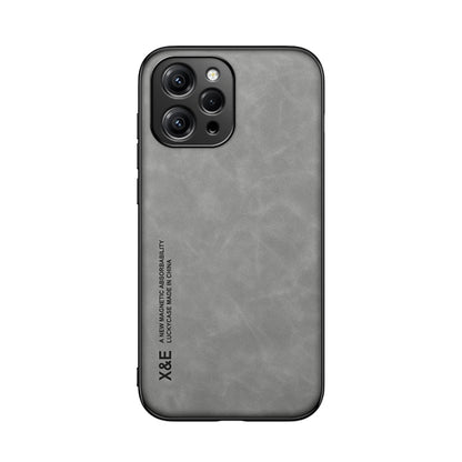 For Xiaomi Redmi 12 4G Skin Feel Magnetic Leather Back Phone Case(Light Grey) - Xiaomi Cases by buy2fix | Online Shopping UK | buy2fix