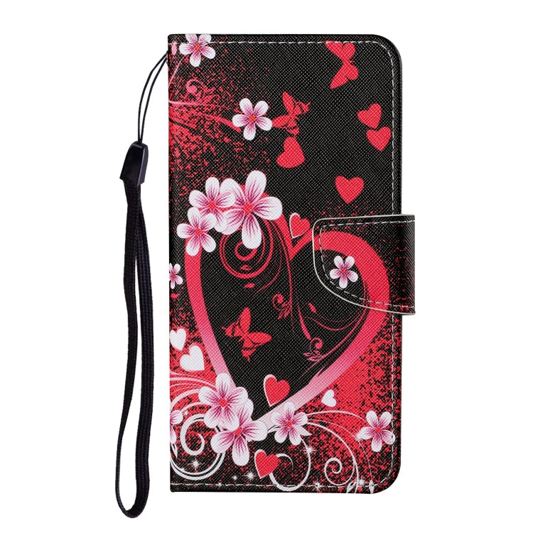 For iPhone 16 3D Colored Drawing Flip Leather Phone Case(Red Heart) - iPhone 16 Cases by buy2fix | Online Shopping UK | buy2fix