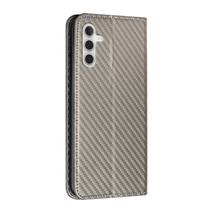 For Samsung Galaxy S24+ 5G Carbon Fiber Texture Flip Holder Leather Phone Case(Grey) - Galaxy S24+ 5G Cases by buy2fix | Online Shopping UK | buy2fix