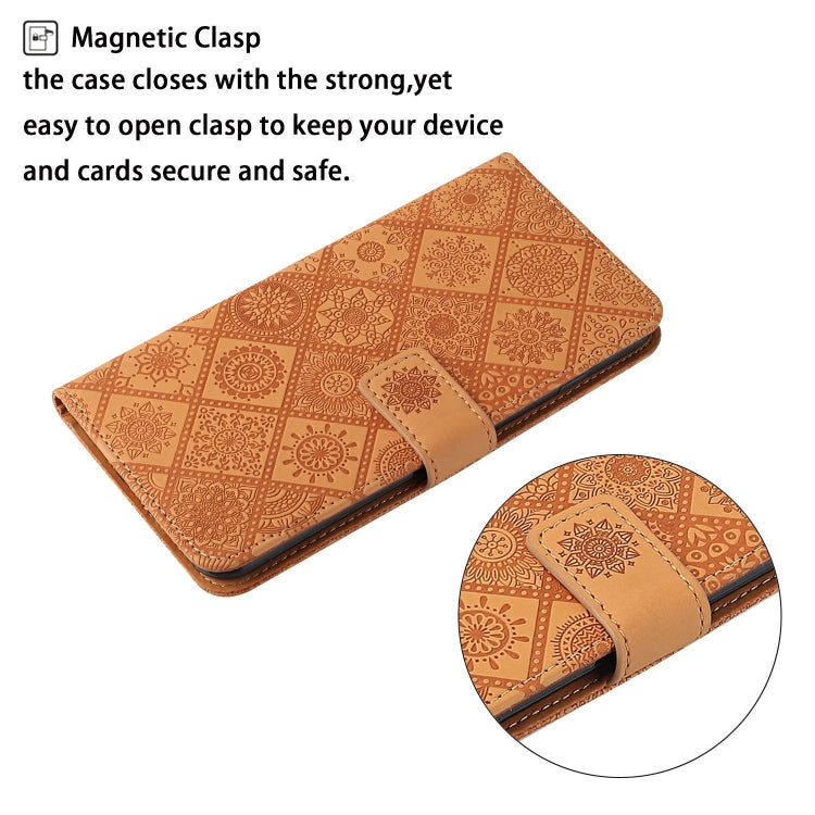 For iPhone 16 Pro Max Ethnic Style Embossed Pattern Leather Phone Case(Brown) - iPhone 16 Pro Max Cases by buy2fix | Online Shopping UK | buy2fix