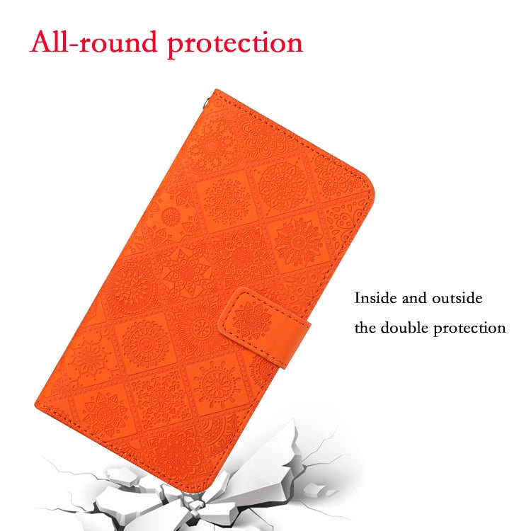 For iPhone 16 Plus Ethnic Style Embossed Pattern Leather Phone Case(Orange) - iPhone 16 Plus Cases by buy2fix | Online Shopping UK | buy2fix