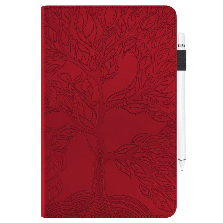 For Samsung Galaxy Tab S8 / S7 Life Tree Series Horizontal Flip Leather Tablet Case(Red) - Galaxy Tab S8 Cases by buy2fix | Online Shopping UK | buy2fix