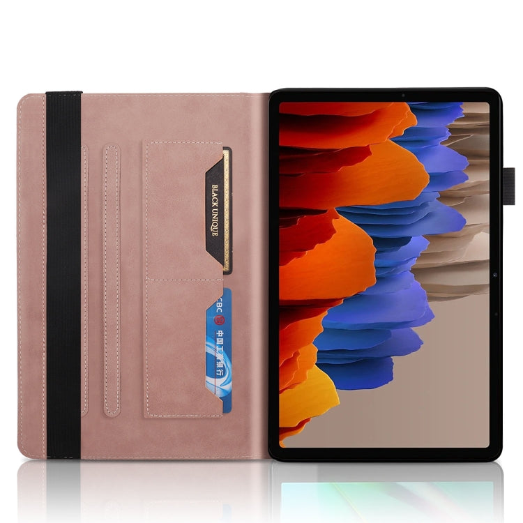 For Samsung Galaxy Tab S9 / S8 / S7 Life Tree Series Horizontal Flip Leather Tablet Case(Rose Gold) - Galaxy Tab S8 Cases by buy2fix | Online Shopping UK | buy2fix