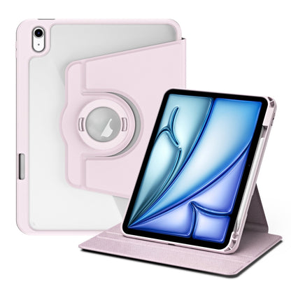 For iPad Air 11 2024 Acrylic 360 Rotation Detachable Leather Tablet Case(Sand Pink) - iPad Air 11 2024 Cases by buy2fix | Online Shopping UK | buy2fix