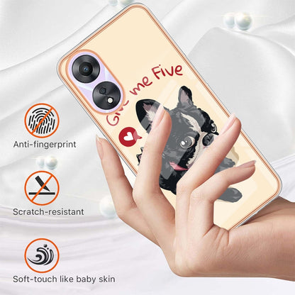 For OPPO A78 / A58 Electroplating Marble Dual-side IMD Phone Case(Lucky Dog) - OPPO Cases by buy2fix | Online Shopping UK | buy2fix