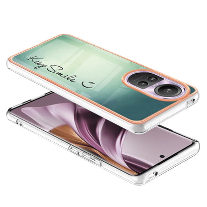 For OPPO Reno10 Pro 5G Global Electroplating Marble Dual-side IMD Phone Case(Smile) - OPPO Cases by buy2fix | Online Shopping UK | buy2fix