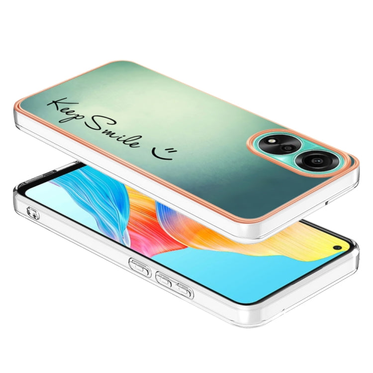 For OPPO A78 4G Electroplating Marble Dual-side IMD Phone Case(Smile) - OPPO Cases by buy2fix | Online Shopping UK | buy2fix