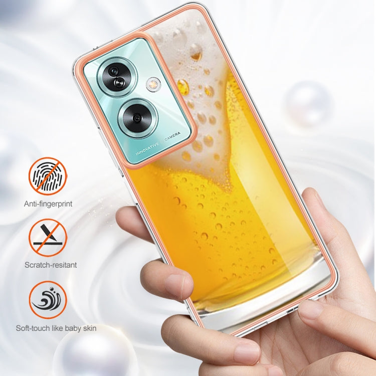 For OPPO A79 5G Global Electroplating Marble Dual-side IMD Phone Case(Draft Beer) - OPPO Cases by buy2fix | Online Shopping UK | buy2fix