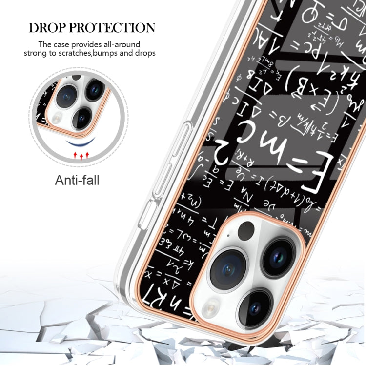 For iPhone 16 Pro Max Electroplating Marble Dual-side IMD Phone Case(Equation) - iPhone 16 Pro Max Cases by buy2fix | Online Shopping UK | buy2fix