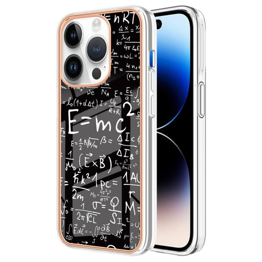 For iPhone 16 Pro Electroplating Marble Dual-side IMD Phone Case(Equation) - iPhone 16 Pro Cases by buy2fix | Online Shopping UK | buy2fix