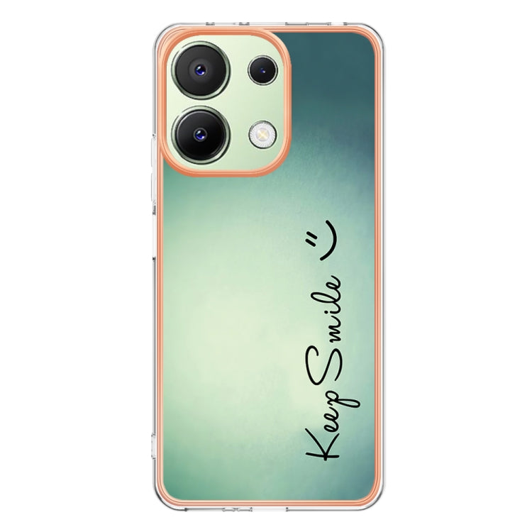 For Xiaomi Redmi Note 13 4G Global Electroplating Marble Dual-side IMD Phone Case(Smile) - Note 13 Cases by buy2fix | Online Shopping UK | buy2fix