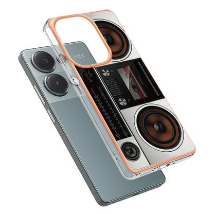 For Xiaomi Redmi Note 13 Pro 4G/Poco M6 Pro 4G Electroplating Marble Dual-side IMD Phone Case(Retro Radio) - Note 13 Pro Cases by buy2fix | Online Shopping UK | buy2fix