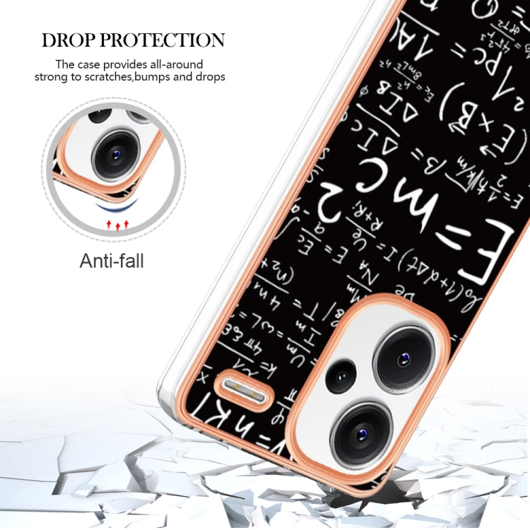 For Xiaomi Redmi Note 13 Pro+ 5G Electroplating Marble Dual-side IMD Phone Case(Equation) - Note 13 Pro+ Cases by buy2fix | Online Shopping UK | buy2fix