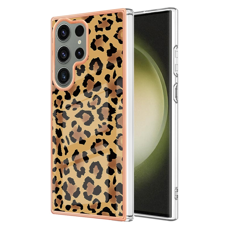 For Samsung Galaxy S23 Ultra 5G Electroplating Marble Dual-side IMD Phone Case(Leopard Print) - Galaxy S23 Ultra 5G Cases by buy2fix | Online Shopping UK | buy2fix