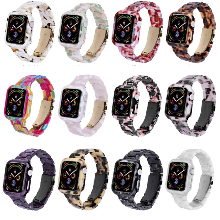 For Apple Watch Ultra 2 / Ultra 49mm Printed Resin PC Watch Band Case Kit(Black Pink) - Watch Cases by buy2fix | Online Shopping UK | buy2fix