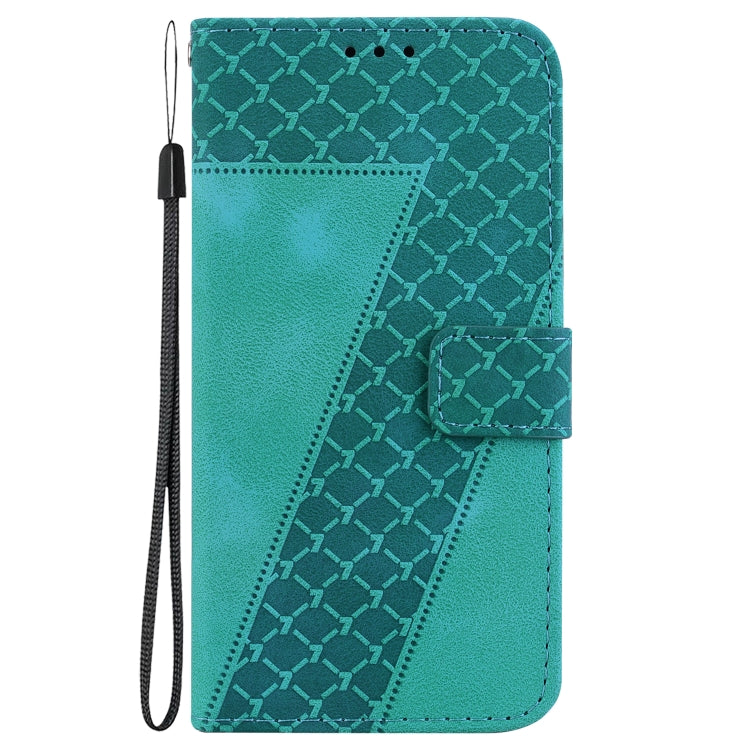 For Samsung Galaxy S21 5G 7-shaped Embossed Leather Phone Case(Green) - Galaxy S21 5G Cases by buy2fix | Online Shopping UK | buy2fix