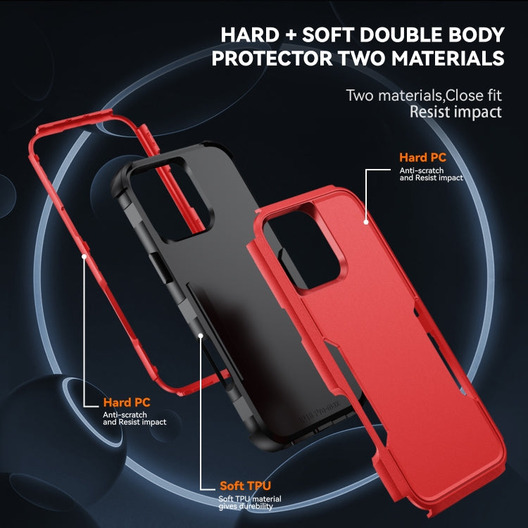 For iPhone 16 Pro Commuter Shockproof TPU + PC Phone Case(Red+Black) - iPhone 16 Pro Cases by buy2fix | Online Shopping UK | buy2fix