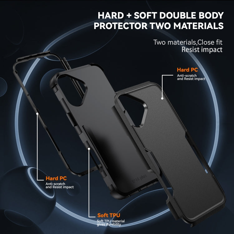 For iPhone 16 Commuter Shockproof TPU + PC Phone Case(Black) - iPhone 16 Cases by buy2fix | Online Shopping UK | buy2fix