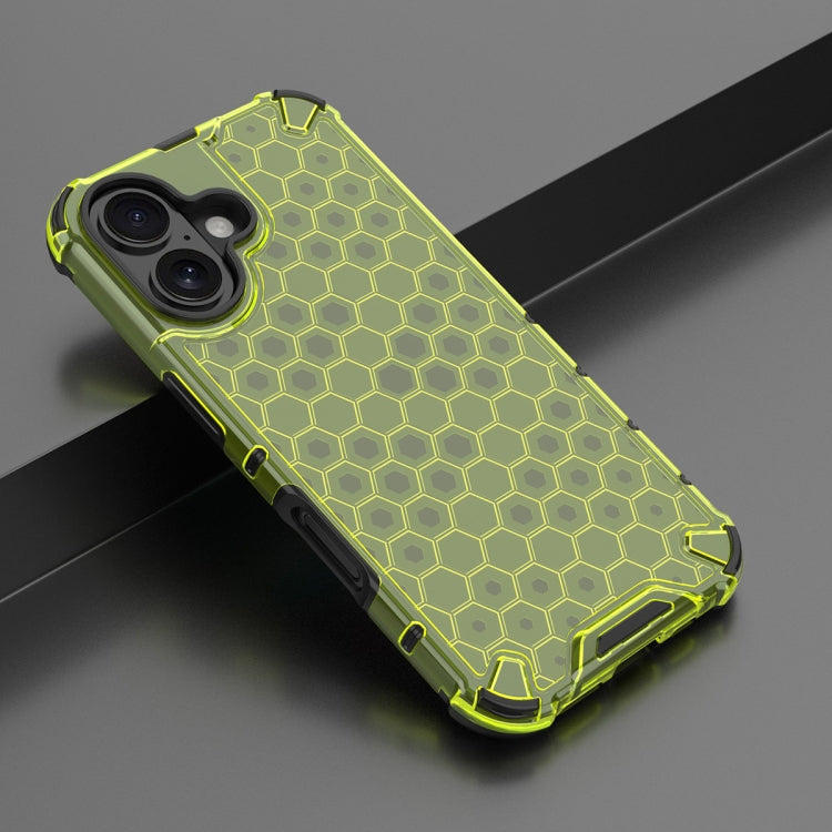 For iPhone 16 Plus Honeycomb Shockproof Phone Case(Green) - iPhone 16 Plus Cases by buy2fix | Online Shopping UK | buy2fix